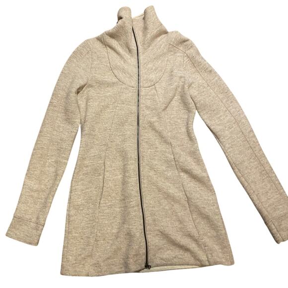 Ibex Jackets & Blazers - Ibex Alana Tunic Sweater Jacket, Size XS, Merino Wool Full Zip Almond Heather